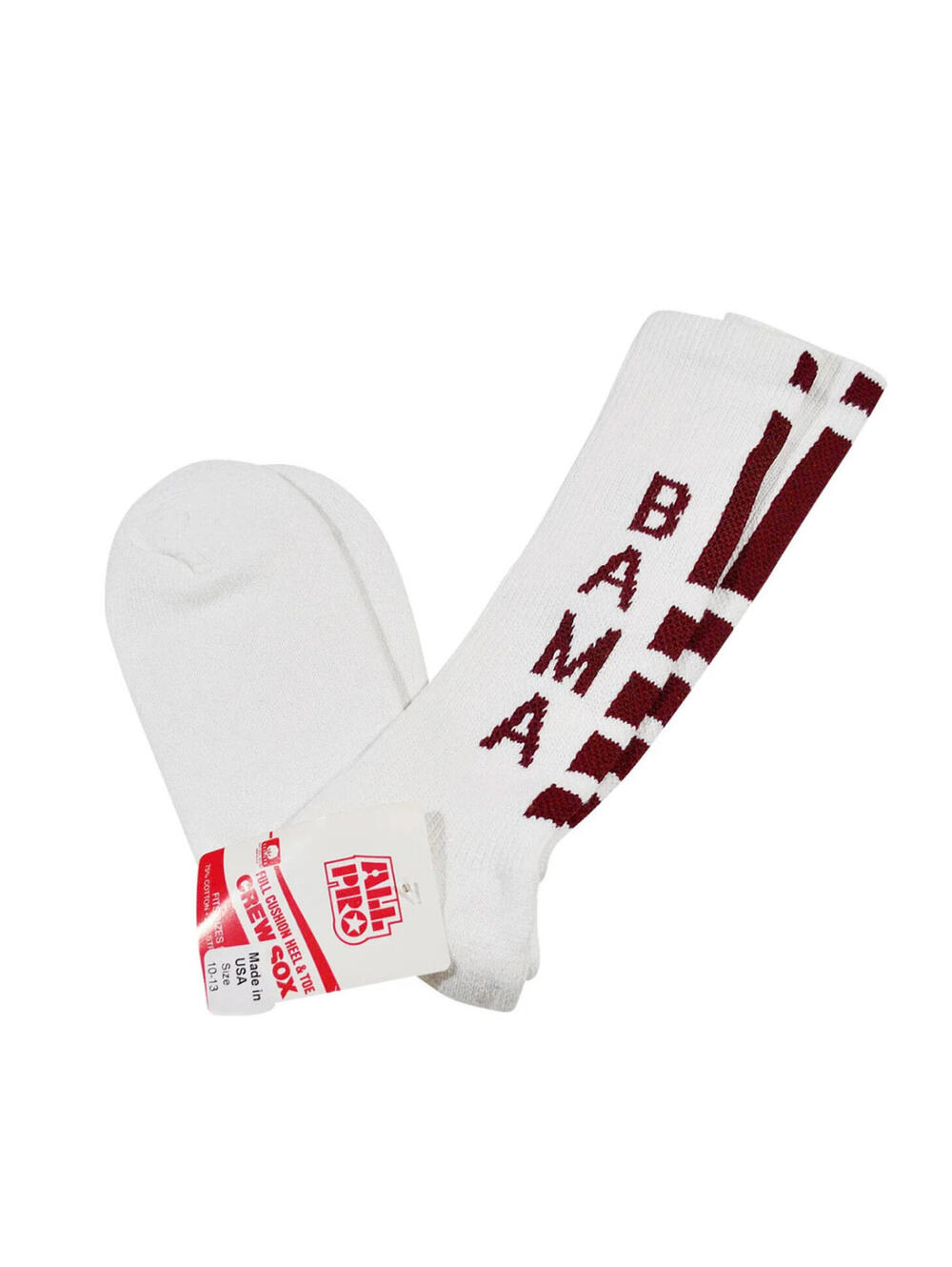 Vintage Alabama Crimson Tide Made In USA 90s SEC Socks Size 9-12 (1 pair)